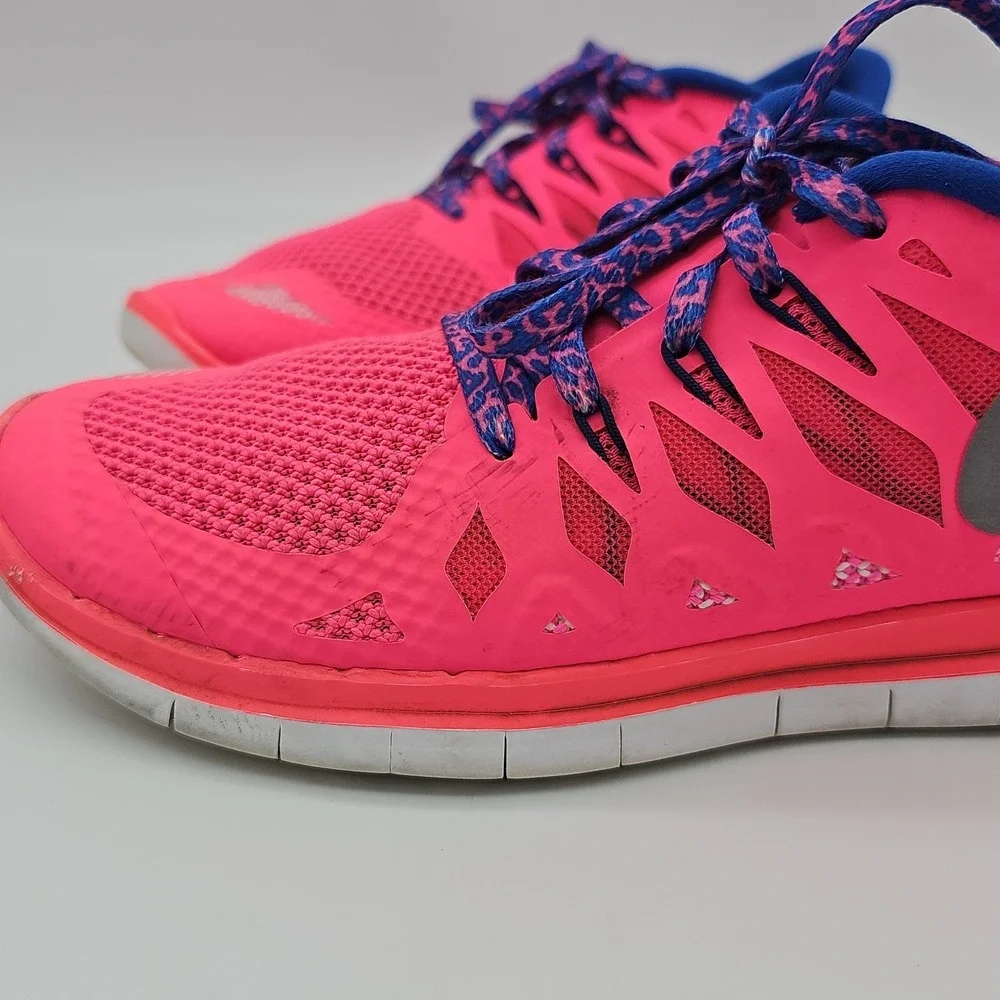 Nike Free 5.0 GS Hyper Pink Royal Blue Shoes 644446-601 Youth Girl 7Y Womens 8.5